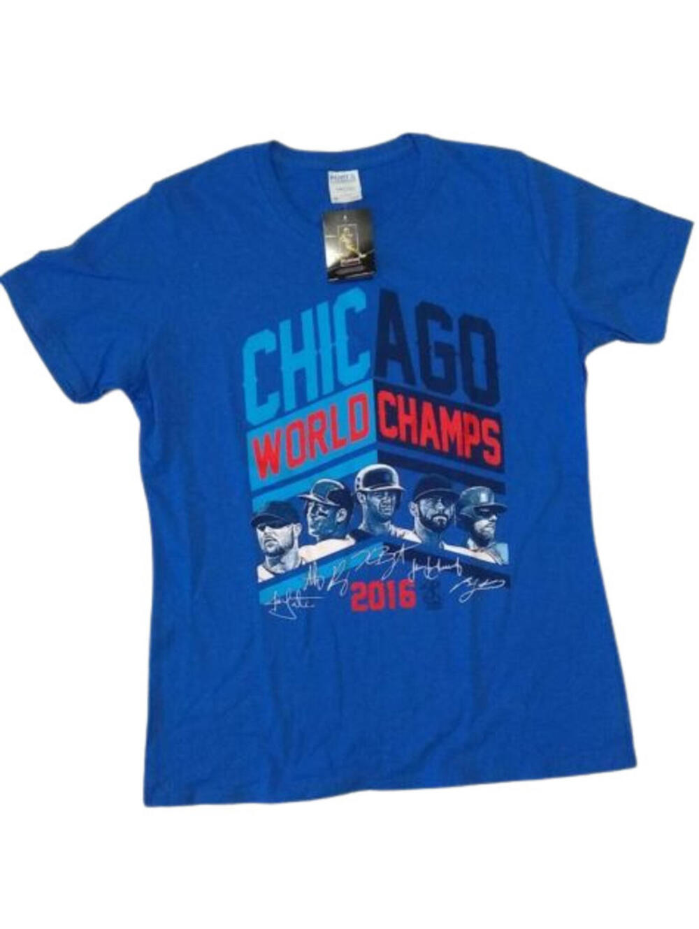 Chicago Cubs T Shirt Players 2016 World Series Champions MLB Womens Medium